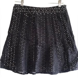 Ann Taylor Pleated Eyelet Skirt Size 4P